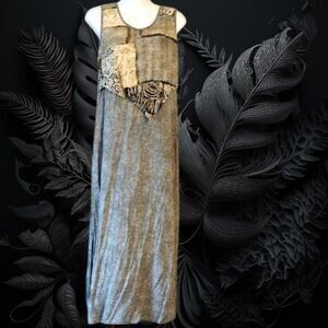 Caribou Animal Print Patchwork Lighweight Maxi Dress Size Medium